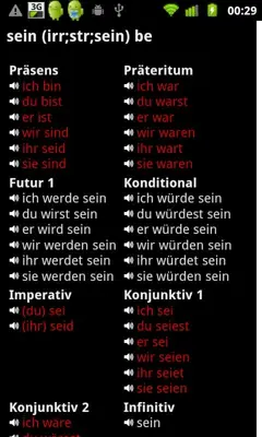 German Verbs android App screenshot 2