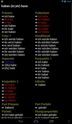 German Verbs android App screenshot 4